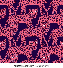illustration of leopard, graphic vector animal