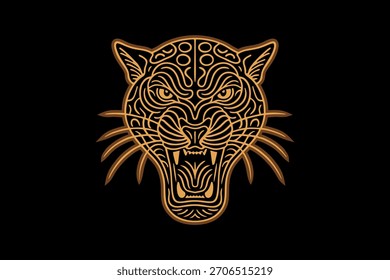 ilustração de uma cabeça de leopardo em um fundo preto