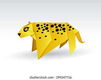 Illustration of Leopard Origami 