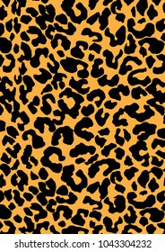 An illustration of leopard skin pattern vector, black pattern isolated.