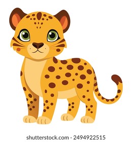 Illustration of leopard standing isolated