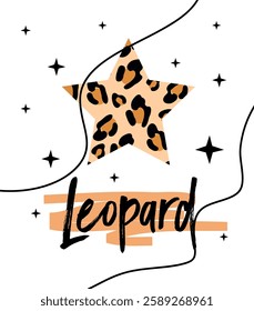 Illustration of leopard star on white background.