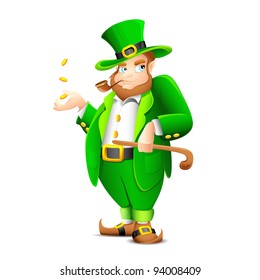 illustration of Leprechaun with smoking pipe for saint patrick's day