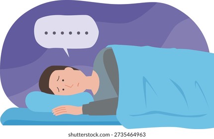 Illustration of a lethargic man lying down