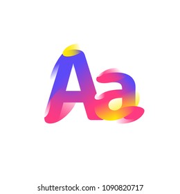 Illustration of the letter A. Gradient flat icon. Letter of the alphabet. Vector illustration. A modern fashionable company logo. Icon isolated on white background. Typography, initials, monogram.