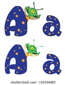 illustration of a letter A alien
