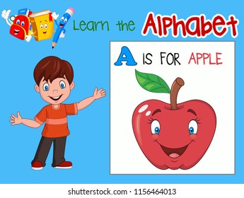 Illustration of letter A is for Apple