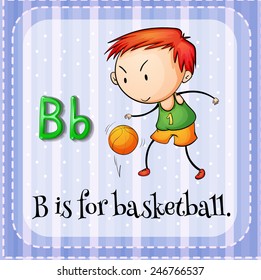 Illustration of a letter B is for basketball