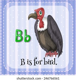 Illustration of a letter B is for bird