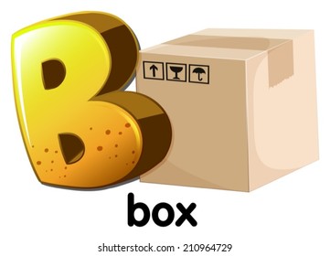 Illustration of a letter B for box on a white background