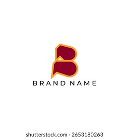 LETRA B ÍCONE DE LOGOTIPO GEOMÉTRICO LARANJA VERMELHO PLANO COR MODELO ELEMENTO MINIMALISTA SIMPLES DESIGN VETOR SIMPLES BOM PARA APLICATIVOS, MARCA 