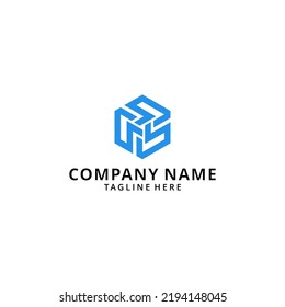 illustration Letter B hexagon simple logo icon design vector.