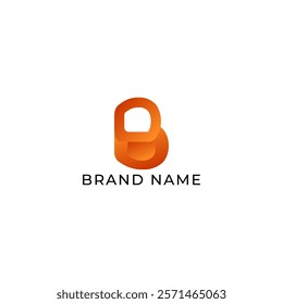 ILLUSTRATION LETTER B ORANGE GRADIENT COLOR.LOGO ICON TEMPLATE SIMPLE DESIGN ELEMENT VECTOR