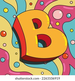 Illustration of the letter B in the style of comics