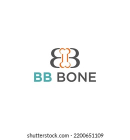 Letra de ilustración BB con icono vectorial del logotipo óseo.