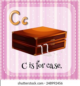 Illustration of a letter C is for case