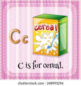 Illustration of a letter C is for cereal