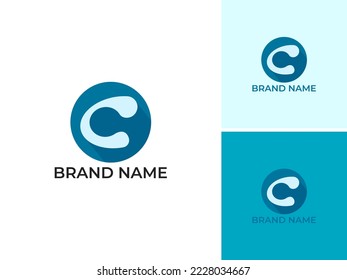 ILLUSTRATION LETTER C CIRCLE TEMPLATE TECH LOGO DESIGN SIMPLE VECTOR GOOD FOR APPS, BRAND 