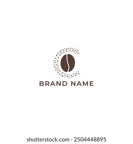 ILLUSTRATION LETTER C WITH COFFEE BEAN LOGO DESIGN TEMPLATE VECTOR GOOD FOR COFFEE SHOP, BRAND COFFEE