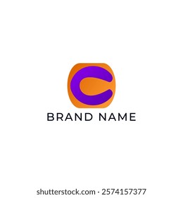 ILLUSTRATION LETTER C LOGO ICON GRADIENT ORANGE PURPLE COLOR TEMPLATE SIMPLE MINIMALIST ELEMENT DESIGN SIMPLE VECTOR GOOD FOR APPS, BRAND 