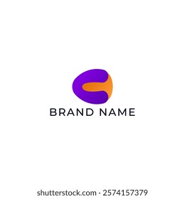 ILLUSTRATION LETTER C LOGO ICON GRADIENT ORANGE PURPLE COLOR TEMPLATE SIMPLE MINIMALIST ELEMENT DESIGN SIMPLE VECTOR GOOD FOR APPS, BRAND 