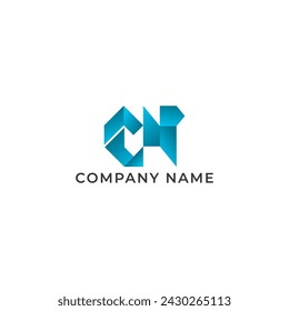 ILLUSTRATION LETTER C AND N GEOMETRIC LOGO ICON GRADIENT BLUE COLOR TEMPLATE SIMPLE MINIMALIST ELEMENT DESIGN SIMPLE VECTOR GOOD FOR APPS, BRAND 