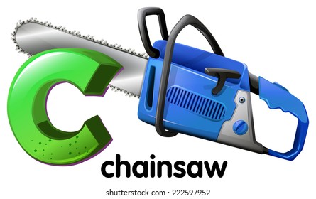 Illustration of a letter c with sample word