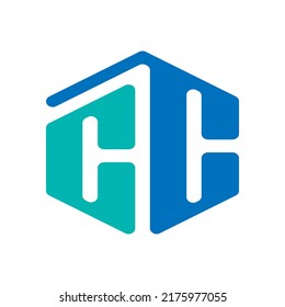 illustration of letter CC logo + building home good for building's company