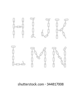 Illustration of a letter  from a chain on a white background