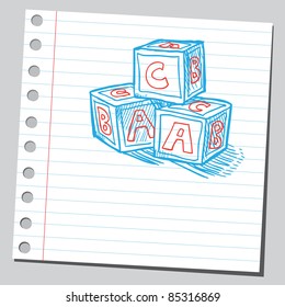 Illustration of a letter cubes