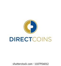 Illustration letter D with the letter C is interconnected to form a coin logo design business
