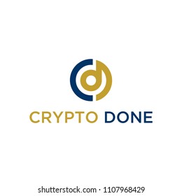 Illustration letter D with the letter C is interconnected to form a coin logo design business