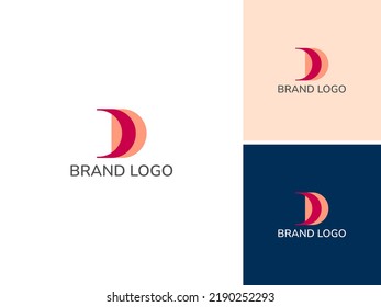 ILLUSTRATION LETTER D WITH CIRCLE GRADIENT COLOR MODERN LOGO ICON DESIGN VECTOR