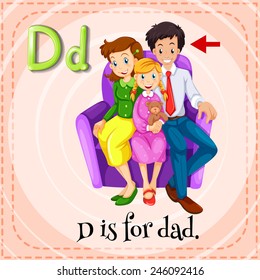 Illustration eines Buchstaben d ist für Papa