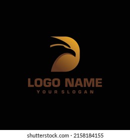 illustration of letter D and eagle head logo vector icon