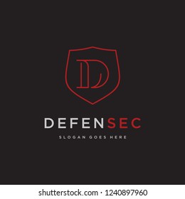Illustration letter D on the shield logo design inspiration