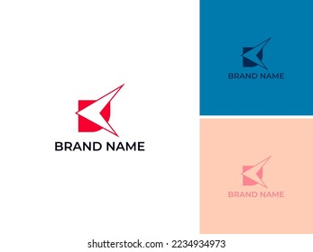 ILLUSTRATION LETTER DK. TRIANGLE GEOMETRIC LOGO ICON TEMPLATE DESIGN SIMPLE VECTOR GOOD FOR APPS, BRAND 