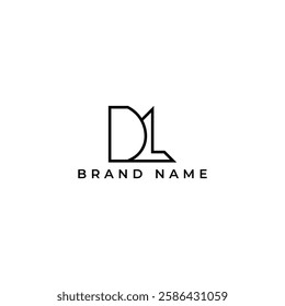 ILLUSTRATION LETTER DL GEOMETRIC LOGO ICON BLACK COLOR TEMPLATE SIMPLE MINIMALIST ELEMENT DESIGN SIMPLE VECTOR GOOD FOR APPS, BRAND 