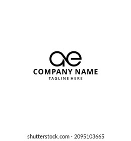 Illustration of Letter A E, AE icon logo design vector.