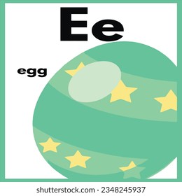 Illustration of a letter e is for eggs