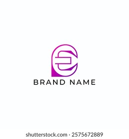 ILLUSTRATION LETTER E GEOMETRIC  LOGO ICON PINK PURPLE GRADIENT COLOR TEMPLATE SIMPLE ELEMENT DESIGN VECTOR