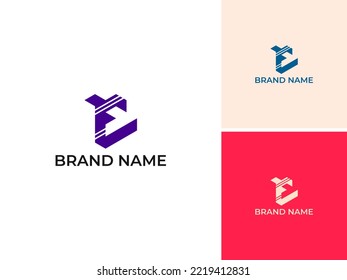 ILLUSTRATION LETTER E MODERN LOGO ICON DESIGN VECTOR