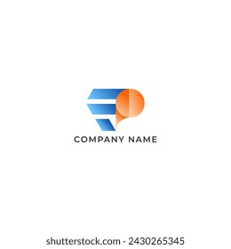 ILUSTRACIÓN LETRA E Y P GEOMÉTRICO LOGOTIPO ICONO DEGRADADO PLANTILLA DE COLOR SIMPLE ELEMENTO MINIMALISTA DISEÑO VECTOR SIMPLE BUENO PARA APLICACIONES, MARCA 