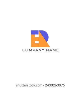 LETRA DE ILUSTRACIÓN E Y R GEOMÉTRICO ICONO DE LOGOTIPO PLANTILLA DE COLOR PLANO SIMPLE DISEÑO DE ELEMENTO MINIMALISTA VECTOR SIMPLE BUENO PARA APLICACIONES, MARCA 