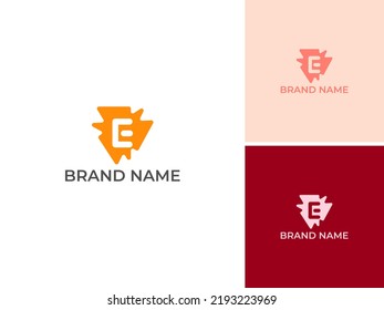 ILLUSTRATION LETTER E SIMPLE MODERN LOGO ICON DESIGN VECTOR