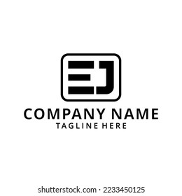 plantilla de vector de diseño de logotipo EJ de carta de ilustración
