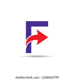 Illustration of Letter F with Arrow Right (Forward). Can be used for Shipping Business Company Logo.