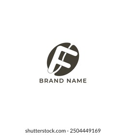 ILLUSTRATION LETTER F WITH COFFEE BEAN LOGO DESIGN TEMPLATE VECTOR GOOD FOR COFFEE SHOP, BRAND COFFEE