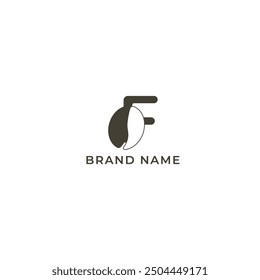 ILLUSTRATION LETTER F WITH COFFEE BEAN LOGO DESIGN TEMPLATE VECTOR GOOD FOR COFFEE SHOP, BRAND COFFEE