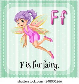 Illustration of a letter F is for fairy